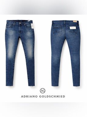 AG Adriano Goldschmied Farrah Skinny Ankle Jeans High Rise Raw Hem Size 26 NWT